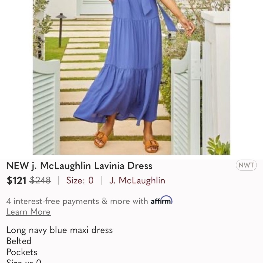 J McLaughlin Women Lavinia Blue Casual Dress 2 - Picture 14 of 14